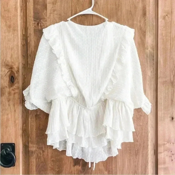 Express Cream Ruffle Blouse - Picture 3 of 3